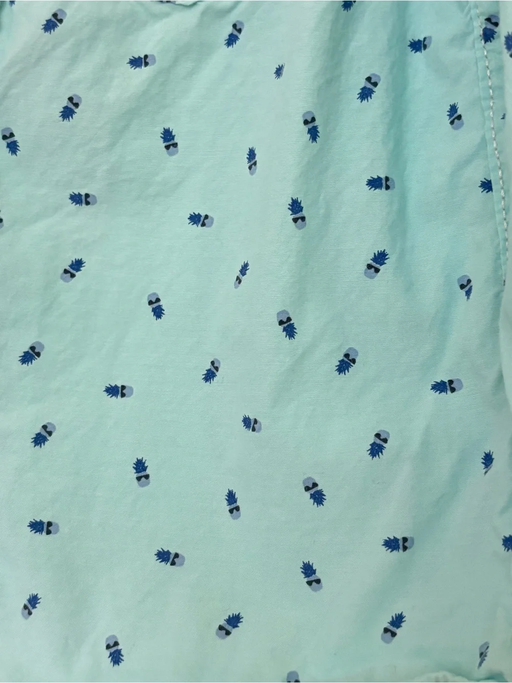 Boys' Light Aqua Pineapples Button-Down Shirt - size 6 kids